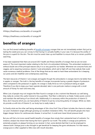 benefits of oranges