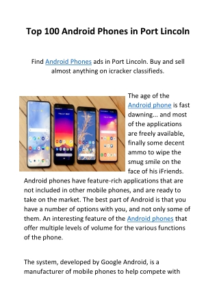 Top 100 Android Phones in Port Lincoln