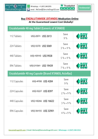 Enzalutamide Xtandi Capsule  Tablet buy online
