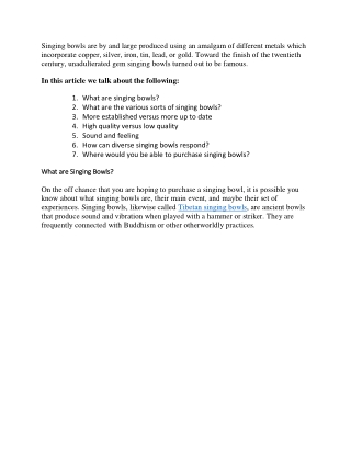 What is a singing bowl used for