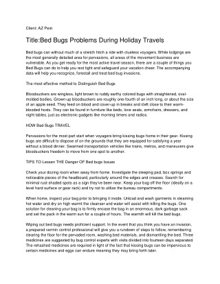 Bed Bugs Problems During Holiday Travels_ AZ Pest