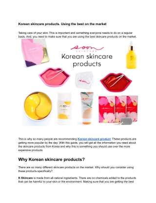 Korean skincare products
