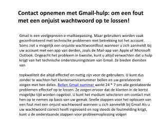 Gmail Klantenservice Nummer