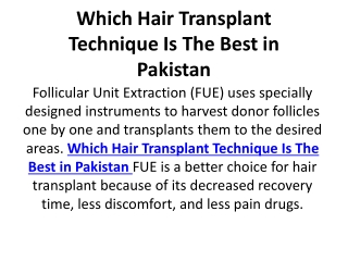 Which Hair Transplant Technique Is The Best in