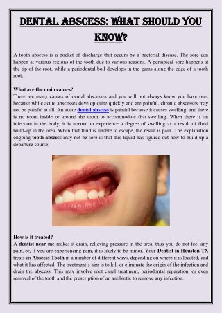 Dental Abscess What should you know