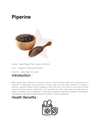 Piperine Black Pepper