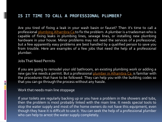 Is It Time to Call a Professional Plumber