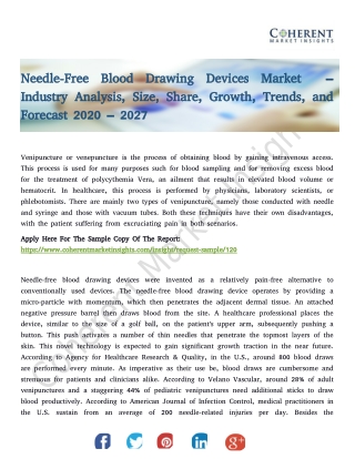 Needle-Free Blood Drawing Devices Market