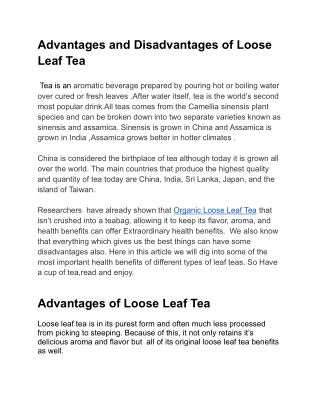 organic loose leaf tea