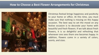 How to Choose a Best Flower Arrangements for Christmas