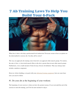 Abdominal training equipment
