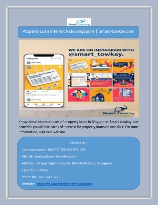 Property Loan Interest Rate Singapore | Smart-towkay.com