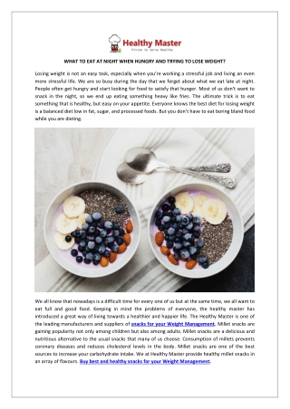 WHAT TO EAT AT NIGHT WHEN HUNGRY AND TRYING TO LOSE WEIGHT