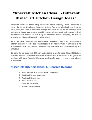 Minecraft Kitchen Ideas 6 Different Minecraft Kitchen Design Ideas!