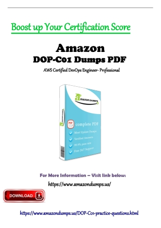 Excellent Amazon DOP-C01 Dumps PDF - Amazondumps.us