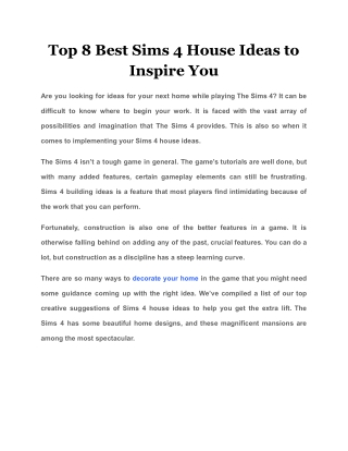 Top 8 Best Sims 4 House Ideas to Inspire You