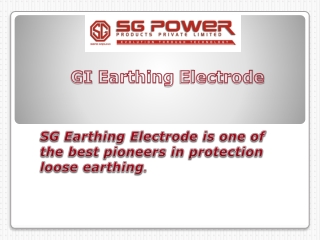 Manufacturer of GI Earthing Electrode