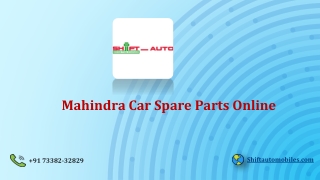 Mahindra Car Spare Parts Online - Shiftautomobiles.com