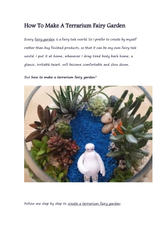 How To Make A Terrarium Fairy Garden