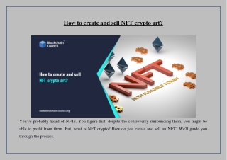 How to create and sell NFT crypto art