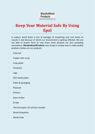 Keep Your Material Safe By Using Epal