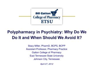Polypharmacy in Psychiatry: Why Do We Do It and When Should We Avoid It?