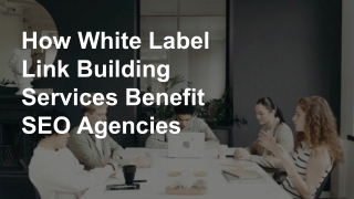 How White Label Link Building Services Benefit SEO Agencies