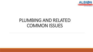 PLUMBING AND RELATED COMMON ISSUES