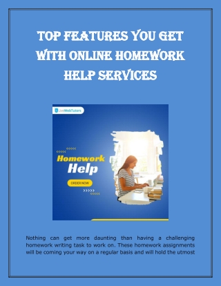 Top Features You Get With Online Homework Help Services