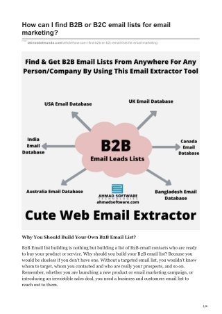 How Do I Build An Active B2B Email List For A B2B Business?