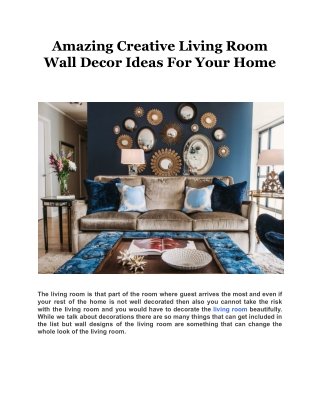 Amazing Creative Living Room Wall Decor Ideas For Your Home