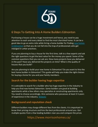 6 Steps To Getting Into A Home Builders Edmonton