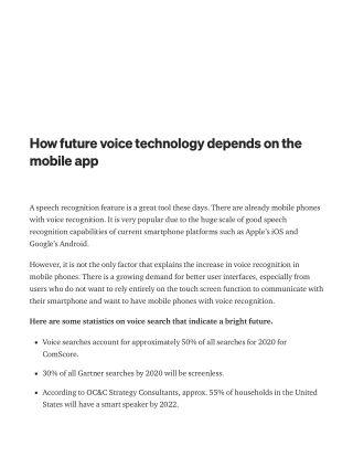 How future voice technology depends on the mobile app