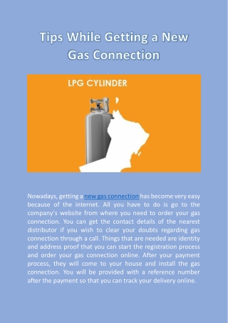 Tips While Getting a New Gas Connection