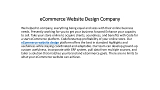 eCommerce Website Design Company