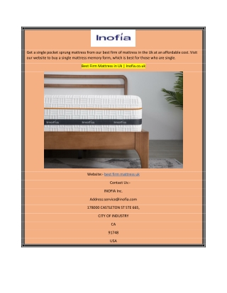 Best Firm Mattress in Uk  Inofia.co.uk