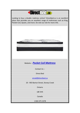 Pocket Coil Mattress | Directbed.ca