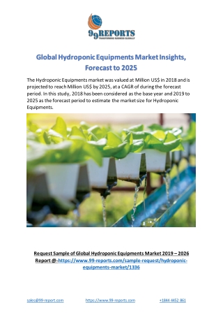 Global Hydroponic Equipments Market Insights, Forecast to 2025