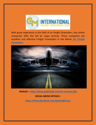 Effective Air Freight Forwarders in Miami