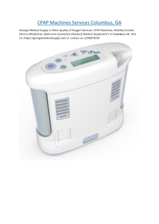 CPAP Machines Services Columbus, GA