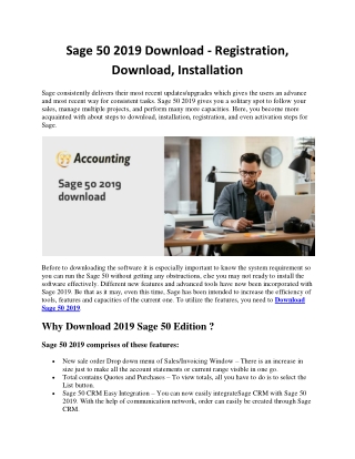 Sage 50 2019 Download