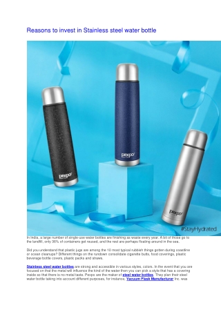 Reasons to invest in Stainless steel water bottle