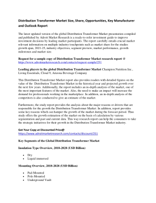 Distribution Transformer Market