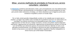 Bilbao - anuncios clasificados de actividades sin fines de lucro, servicio comun