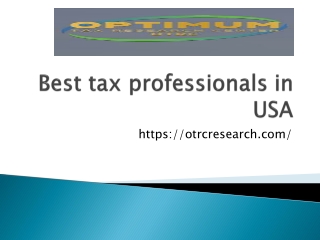 Best tax professionals in USA