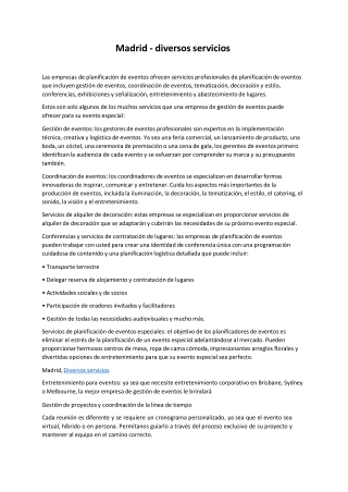 Madrid - diversos servicios