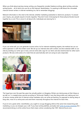 Freelance Academic Essay Writers  Earn Money  Over The Internet