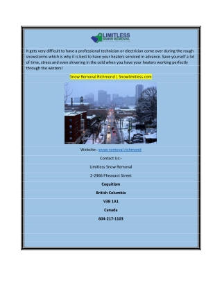 Snow Removal Richmond  Snowlimitless.com