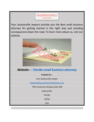 Florida Small Business Attorney  Yourjacksonvillelawyer.com