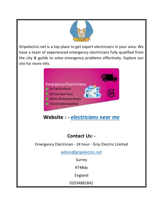 Electricians Near Me | Gripelectric.net